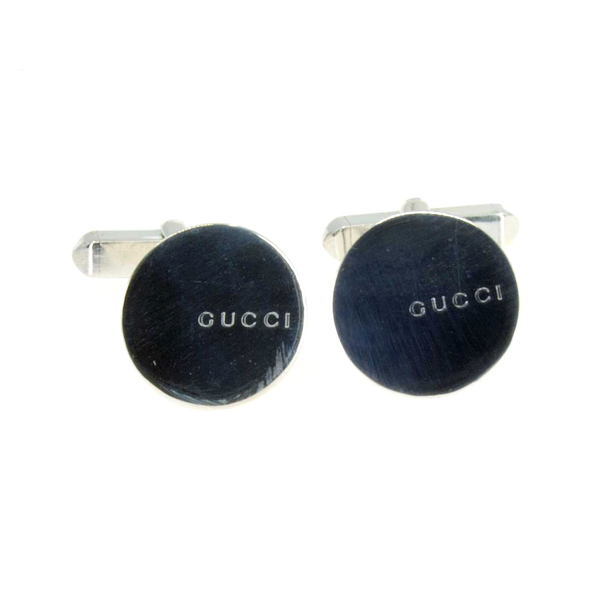 Gucci Logo Disc Cufflinks in Sterling Silver | Chicago Pawners