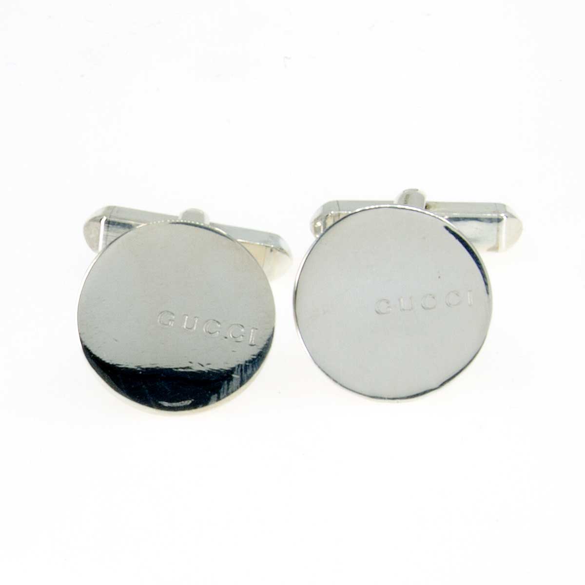 Gucci Logo Disc Cufflinks in Sterling Silver | Chicago Pawners