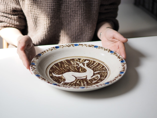 沼田智也 鹿草文9寸皿