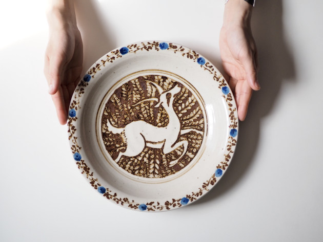 沼田智也 鹿草文9寸皿