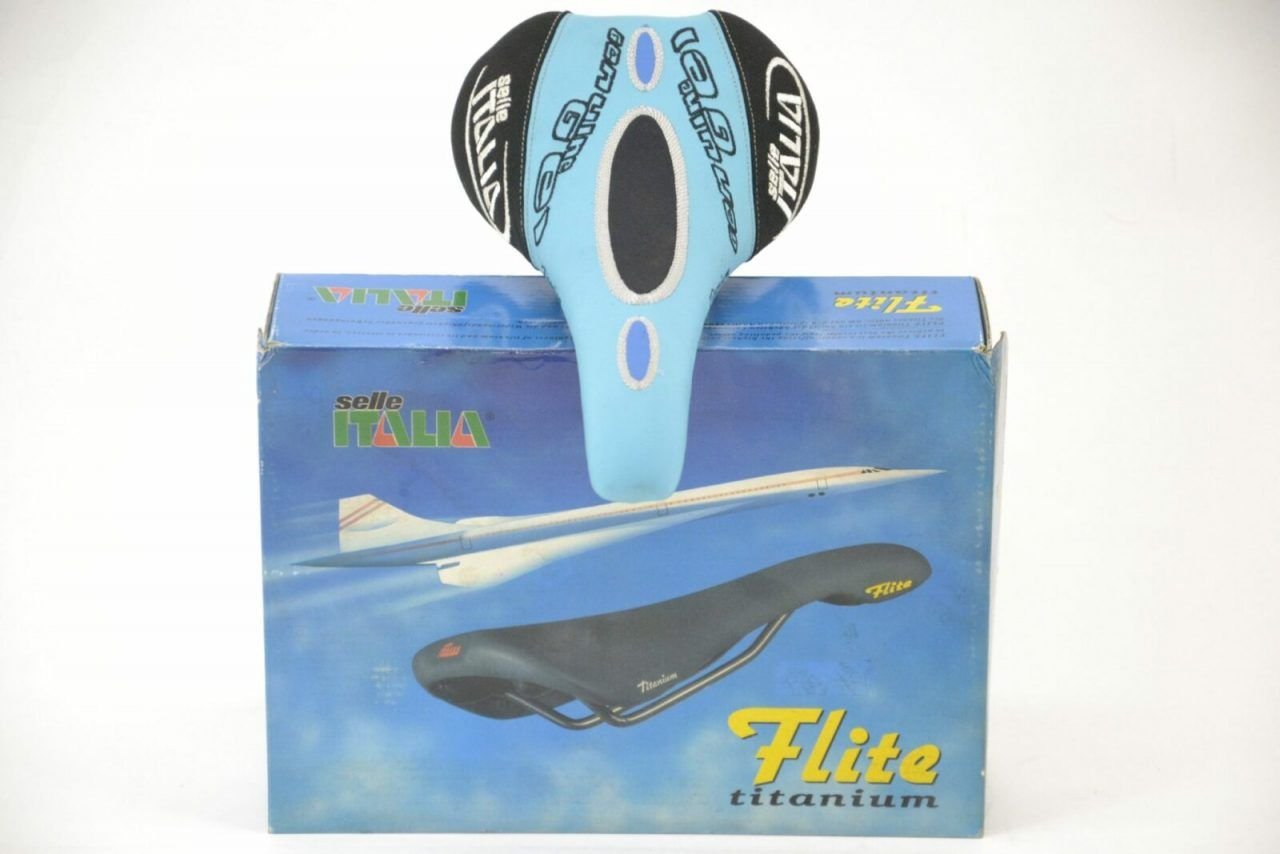 Selle Italia Flite Saddle Titanium Blue 90's - Cicli Berlinetta