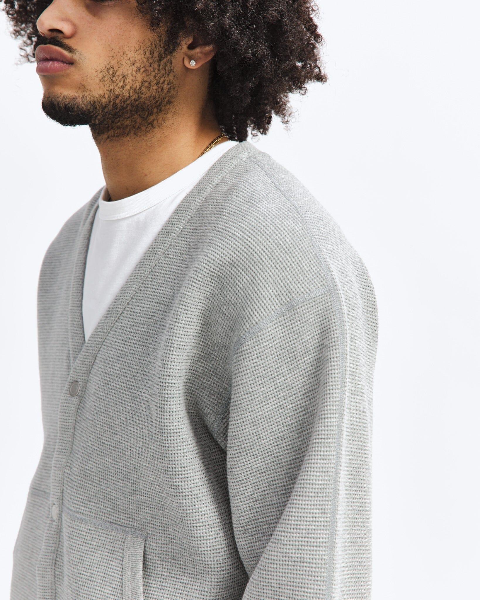 Reigning Champ - Flatback Thermal Cardigan - Heather Grey – City