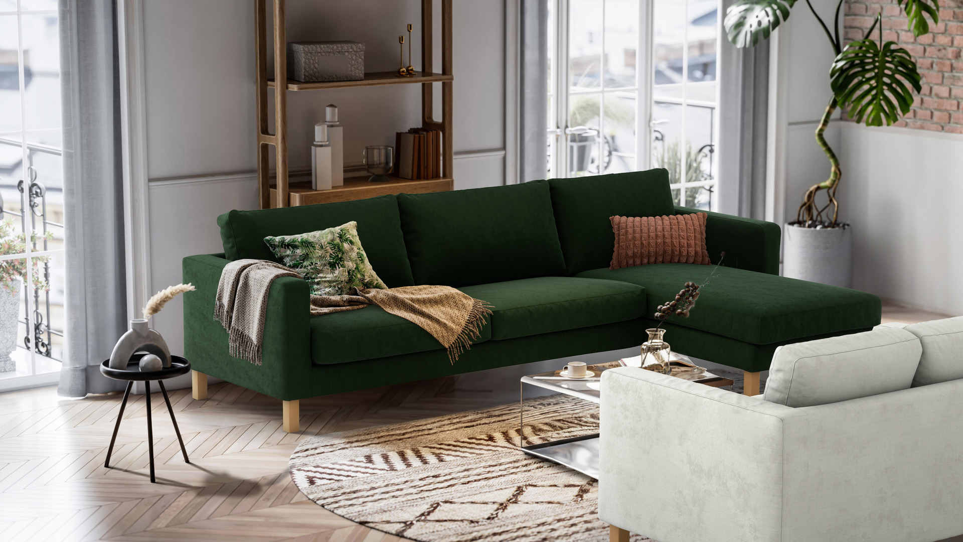 IKEA Karlstad カルルスタード寝椅子付き3人掛け用オーダーソファ