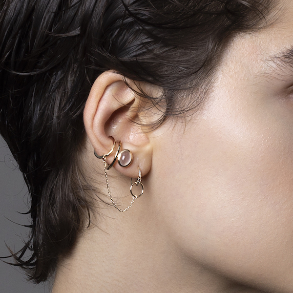 ヘキサゴン クリソプレーズ スピア ピアス専用