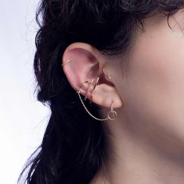 Hirotaka Trapeze ブラックダイヤピアス Hirotaka Trapeze ブラック