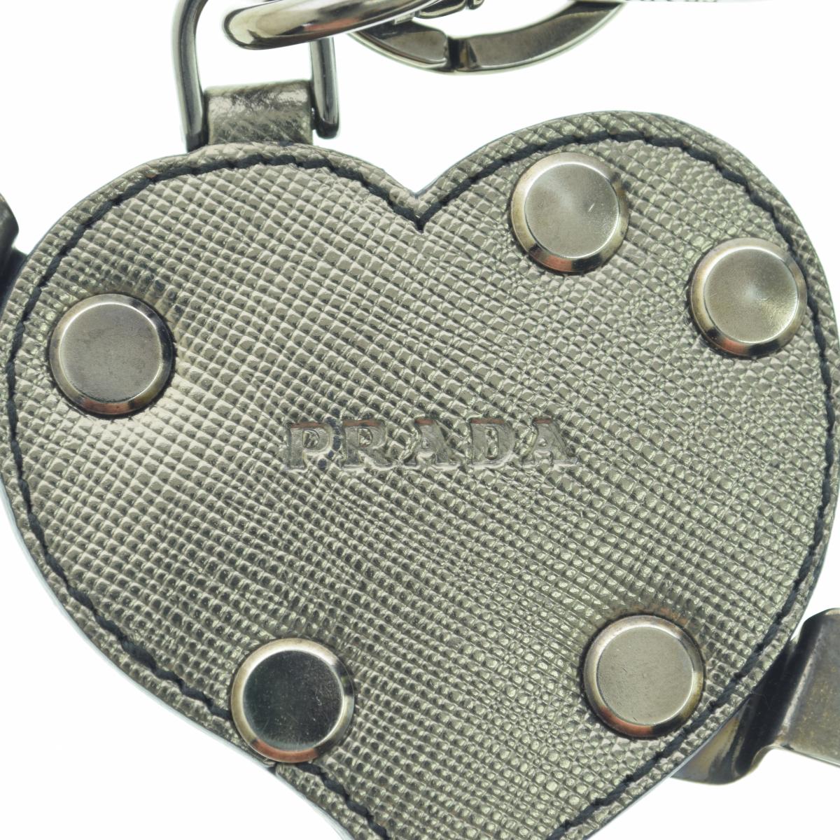 ブランド古着】PRADA / プラダ SAFFIANO サフィアーノ ハート チャーム