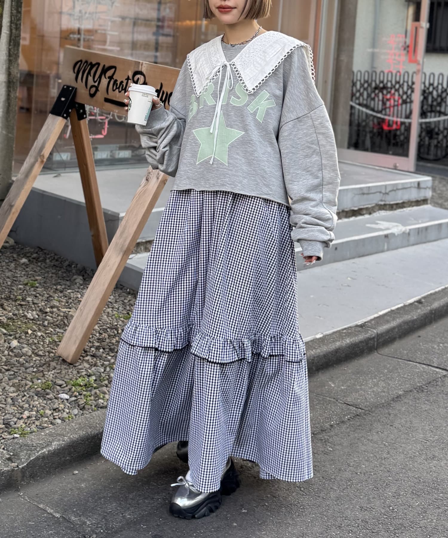 7色展開】チェックティアードキャミワンピース | w closet(ダブル
