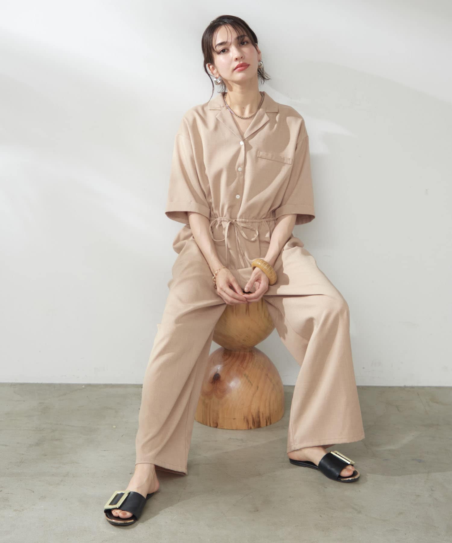 kana__18sセレクト】【サイズ展開有】ハーフスリーブ開襟