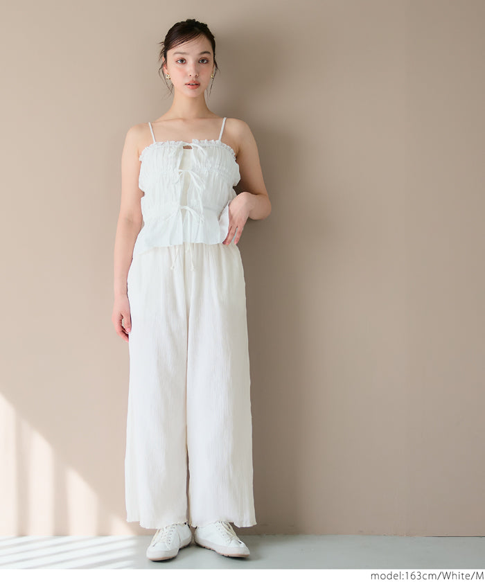 セール☆2490円→990円 コットンクレープイージーワイドパンツ