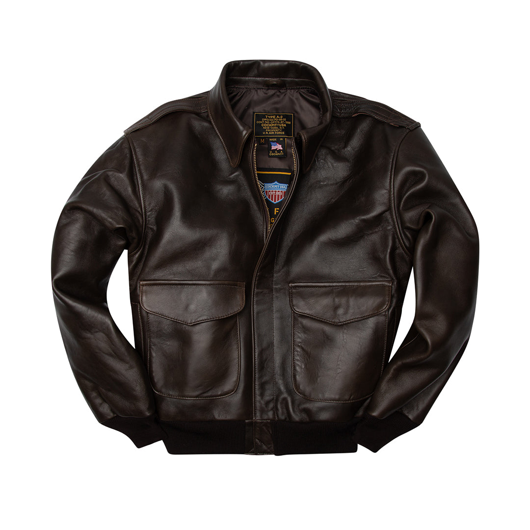 Distressed A-2 Leather Bomber Jacket | Faded Leather Jacket
