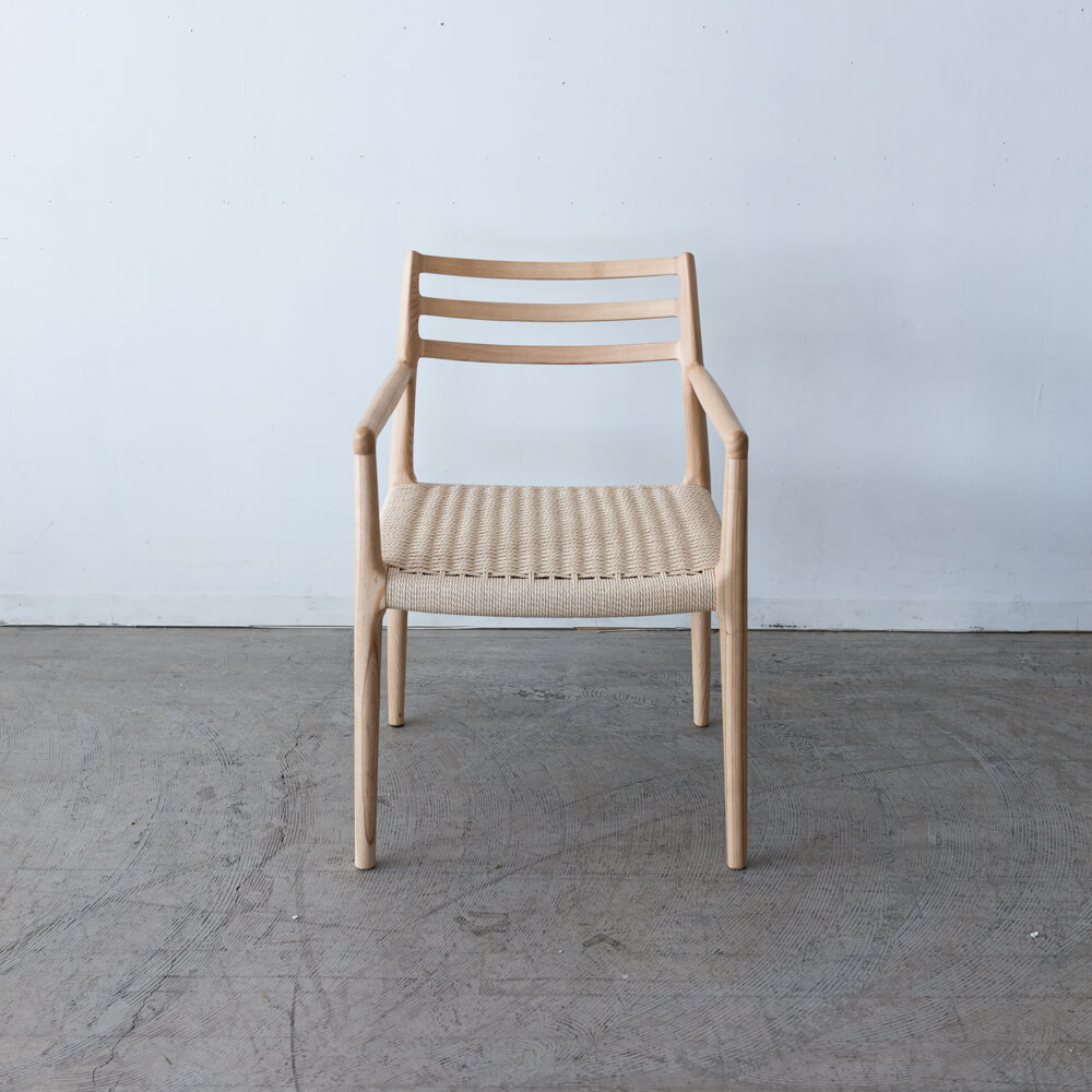 新品］アームチェア アッシュ材 / ウレタン塗装 ペーパーコード F7