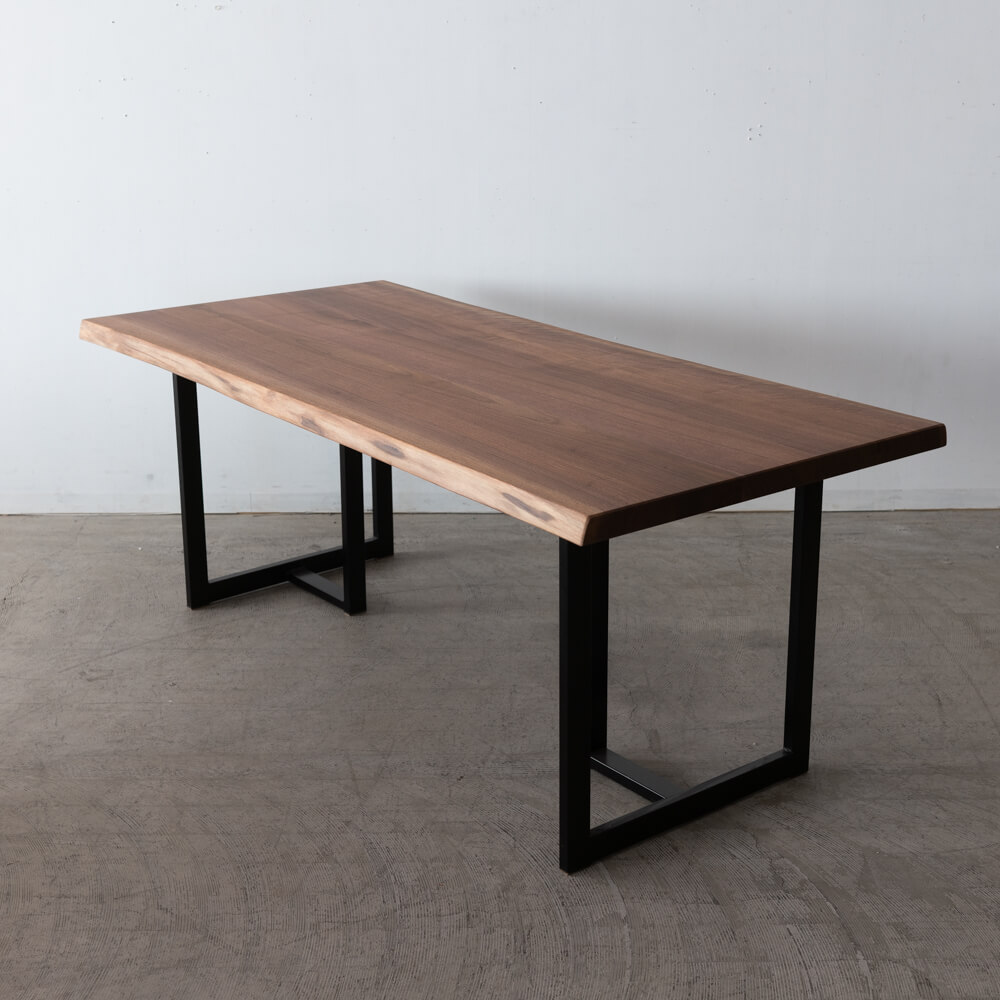 現品SLAE］耳付きテーブル 1800 ブラックウォールナット 天板42mm