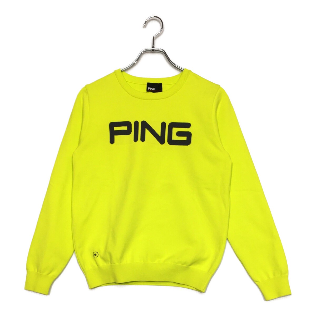 中古 レディース ピン PING セーター L 黄 イエロー クルーネック 軽量