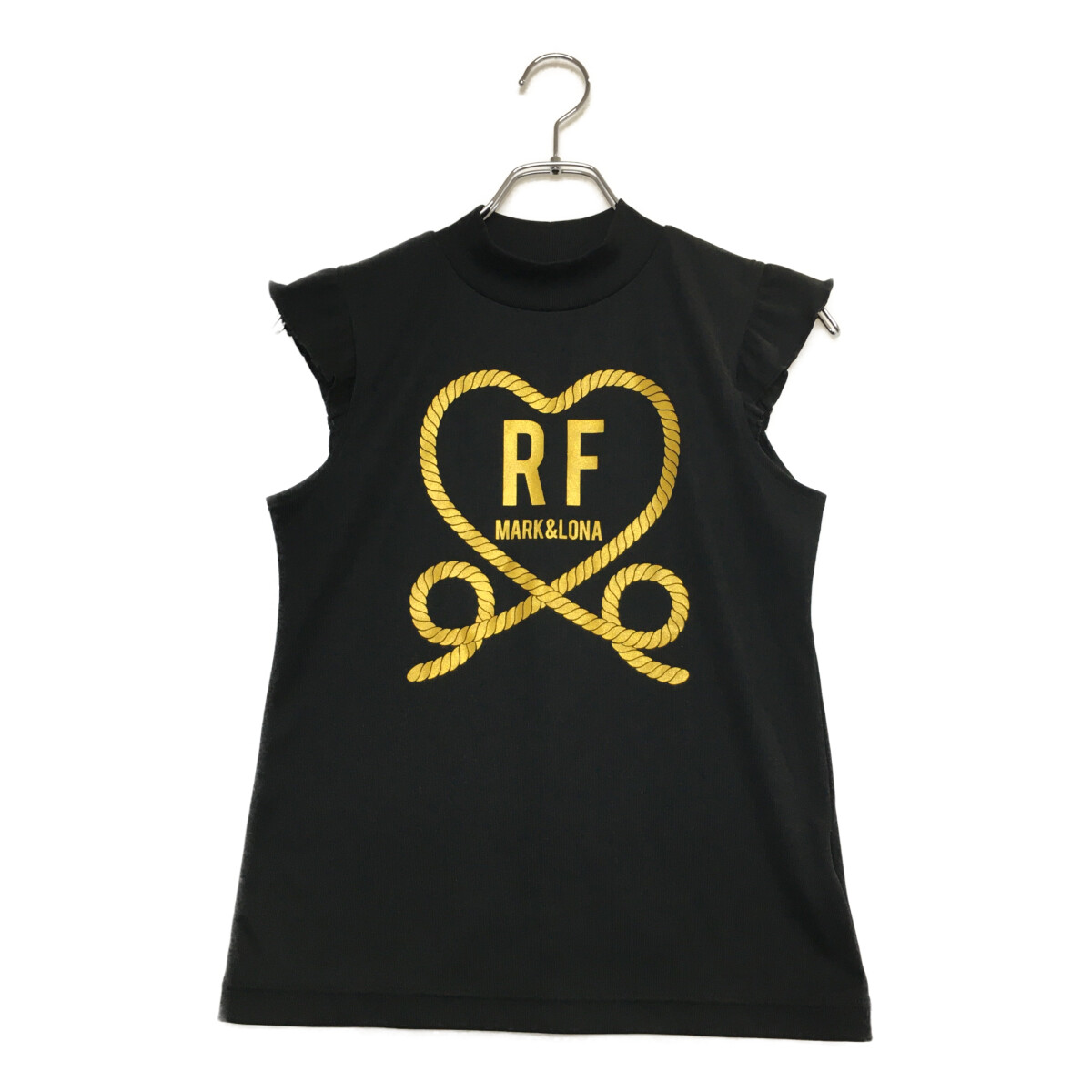 MARK&LONA【完売】ニット半袖(マークアンドロナ)36Sブラック黒ゴルフ