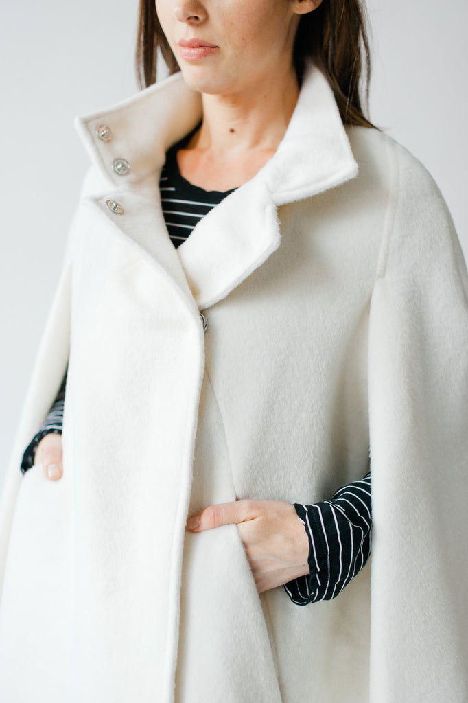 wool cape ivory made in america - Cocoon by Elizabeth Geisler