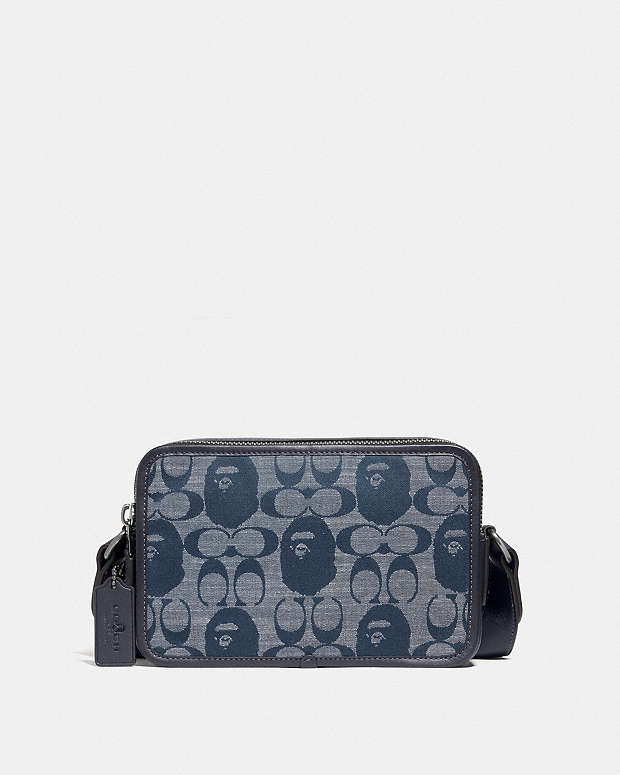 COACH® GB | Bape X Coach Box Crossbody In Signature Chambray
