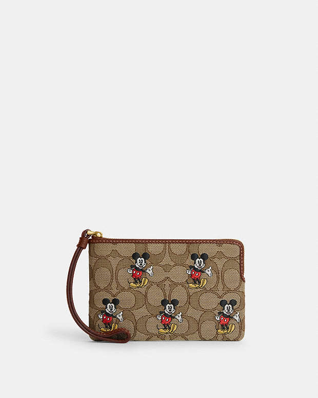 COACH x Disneyレザージップポーチ リストレット ミッキー 定期入れ
