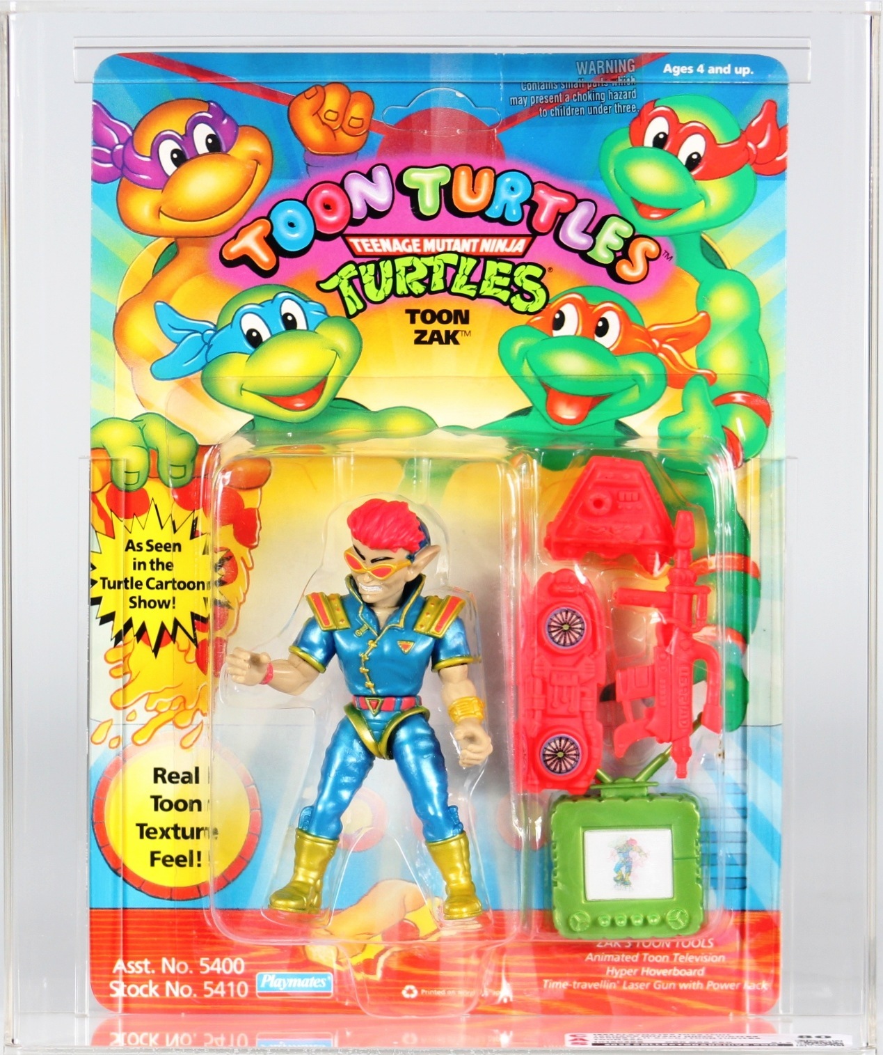 1993 Playmates Teenage Mutant Ninja Turtles Toon Turtles Carded