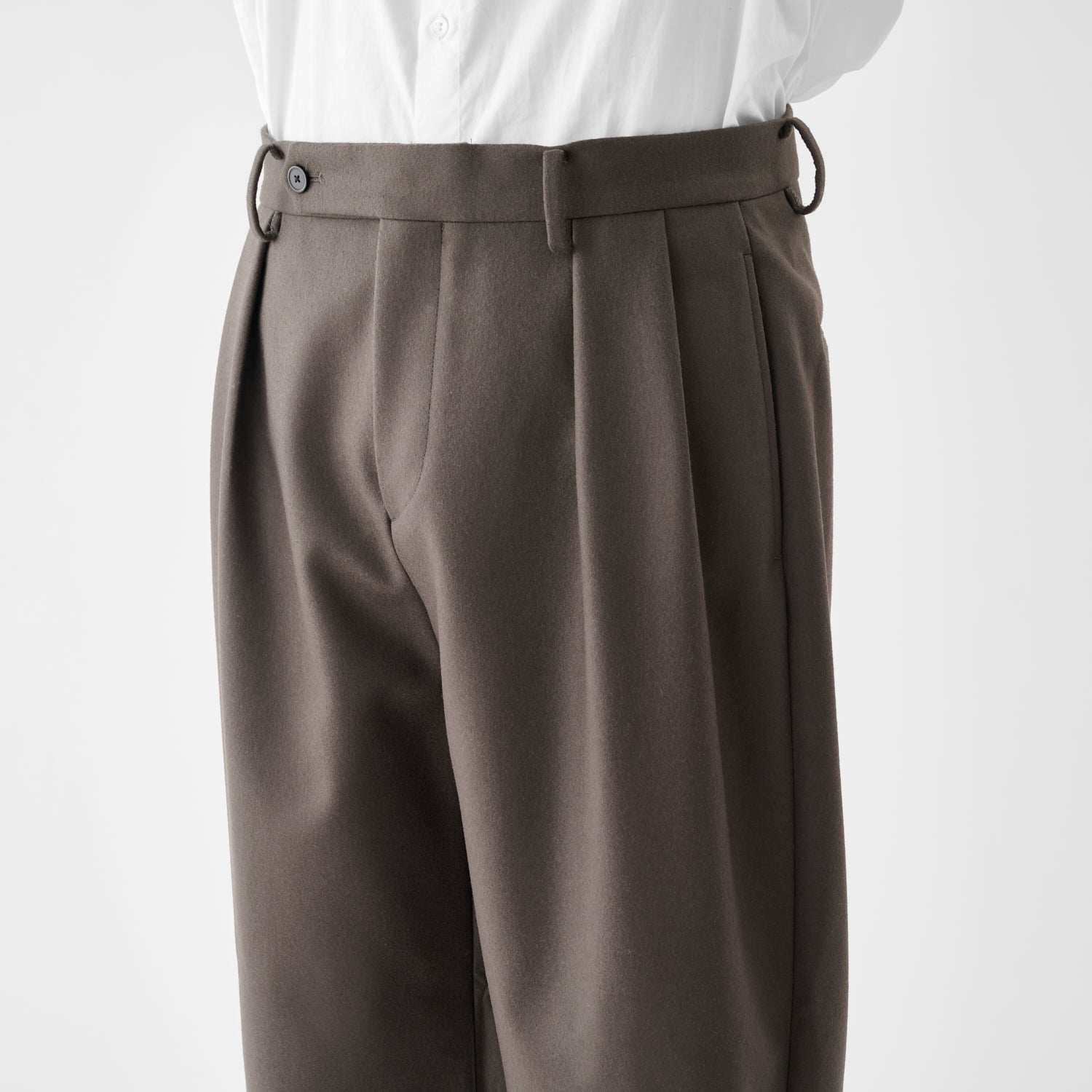 CPT-17 / 2/90 Wool Melton / Grey / ボックスプリーツ パンツ