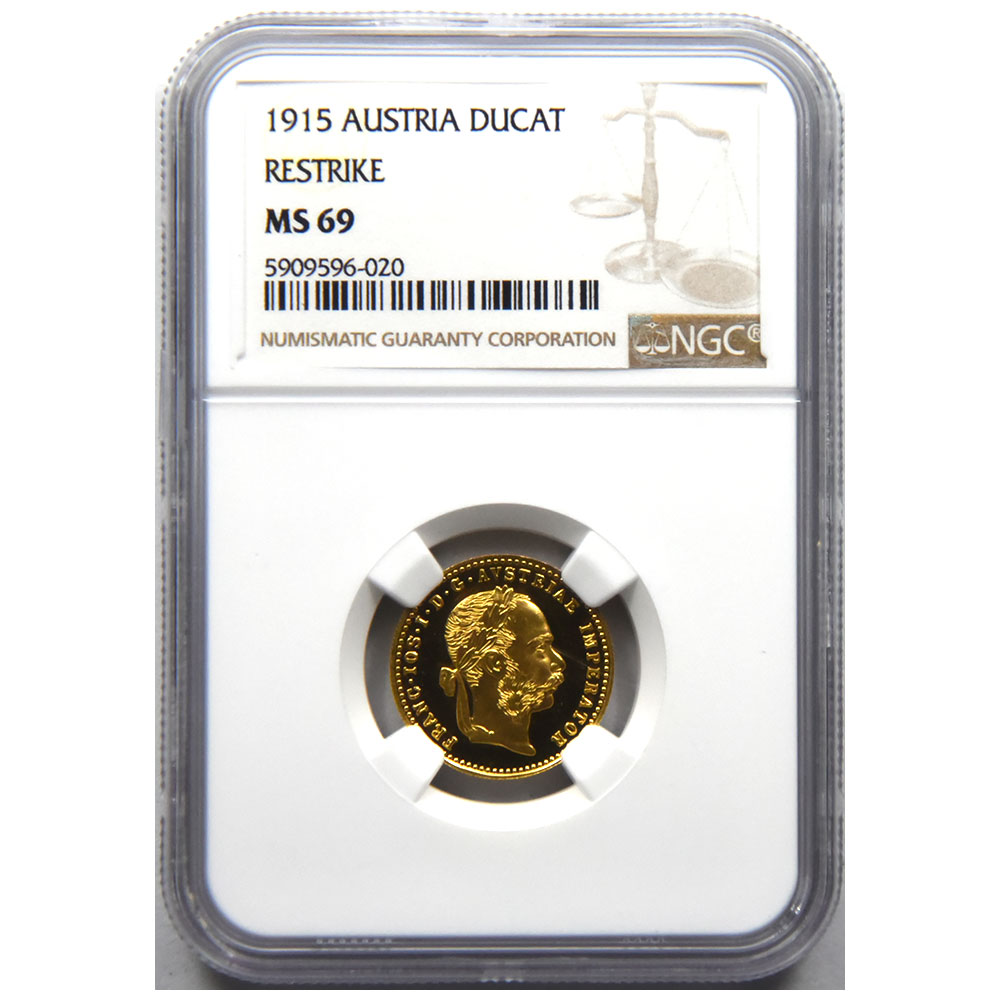 オーストリア 1915 フランスヨーゼフ1世 ダカット 金貨 NGC MS 69