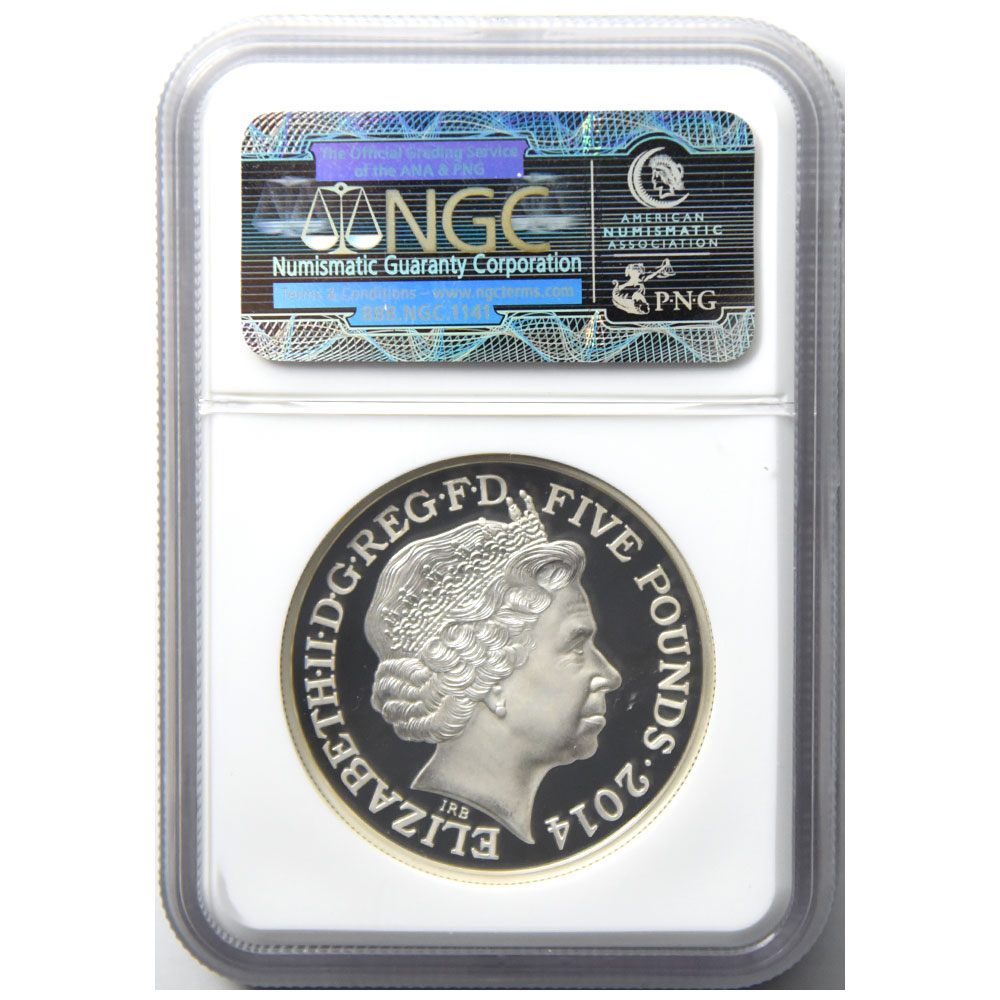 イギリス 2014 エリザベス2世 S5PND ピエフォー 銀貨 NGC PF 69 ULTRA
