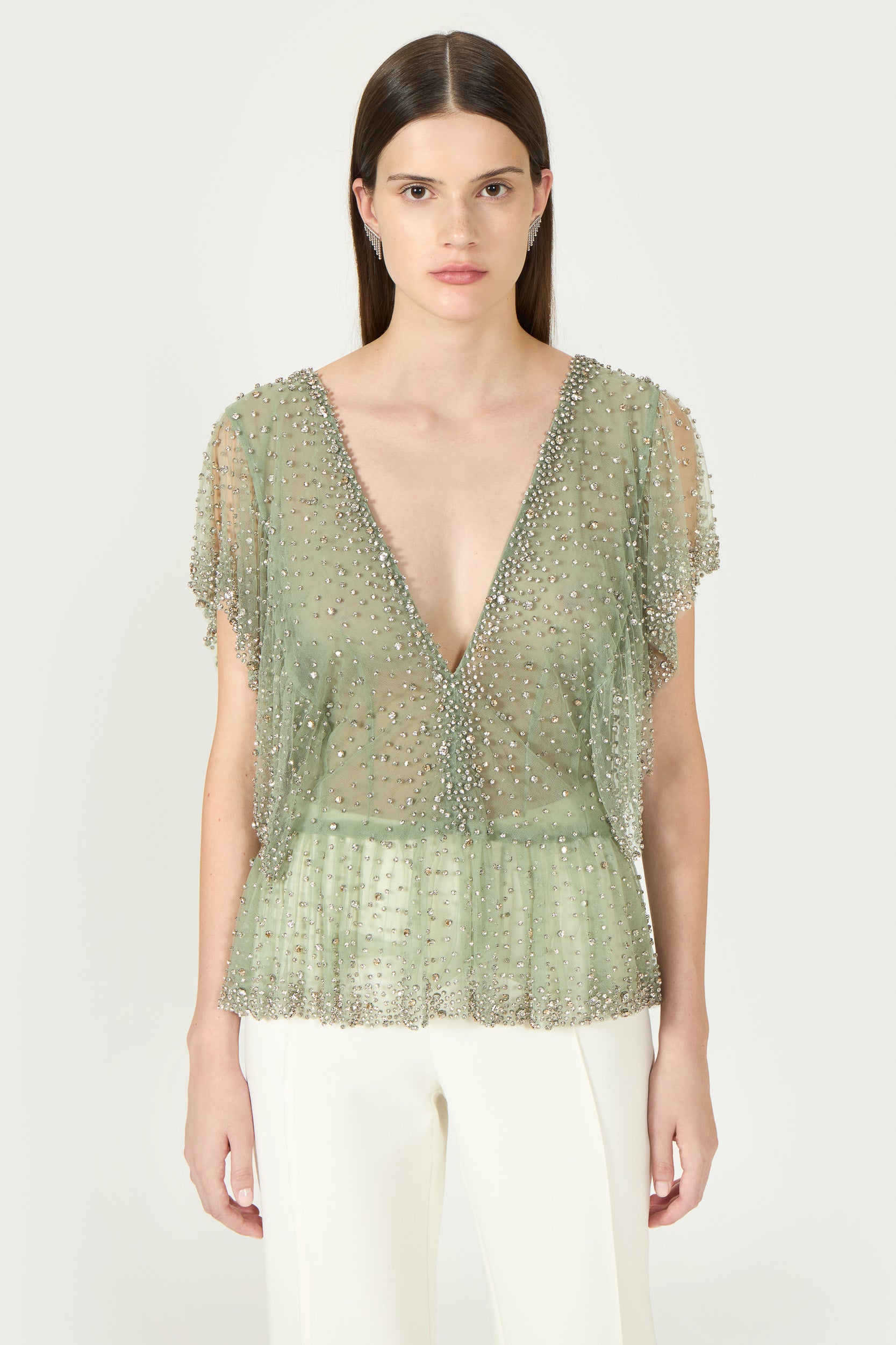 Aletta French Tulle Peplum Top