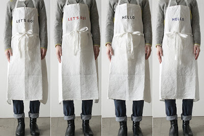 刺繍文字のメッセージ入り、オールドマンズテーラーのリネンアイテム