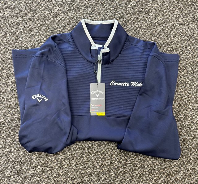 Corvette Mike Callaway Long Sleeve Thermal T-Zip Shirt - Dark Blue