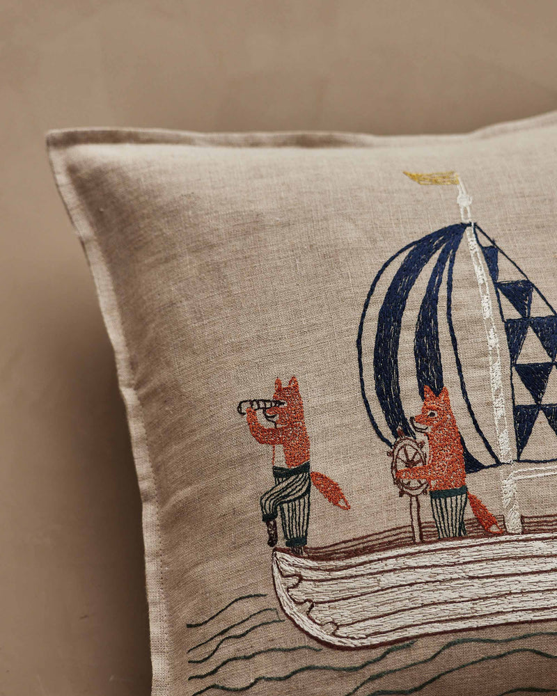 Sailing Foxes Pillow | Coral & Tusk