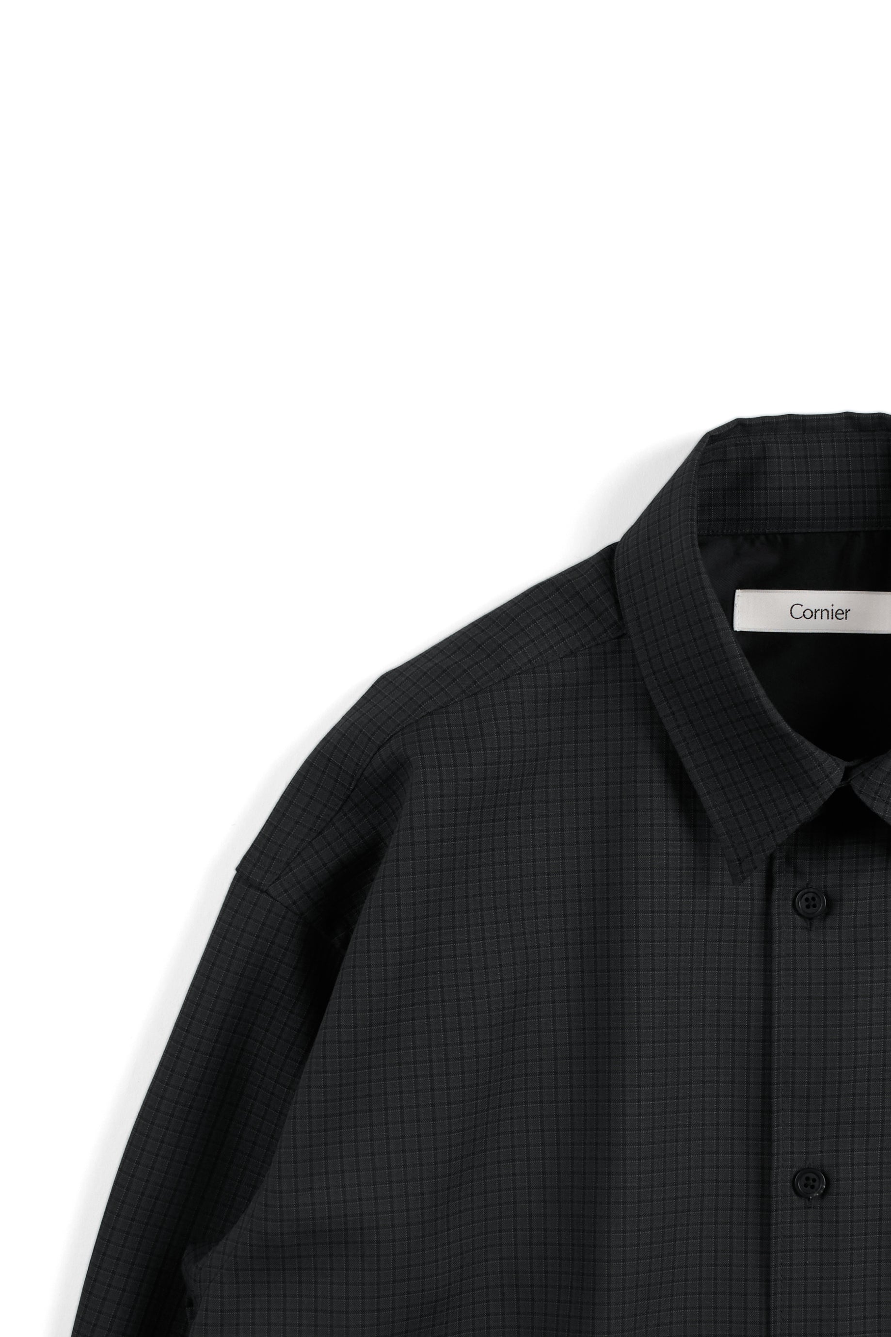 Super160's WOOL/SILK CHECK SHIRTS｜BLACK CHECK – Cornier