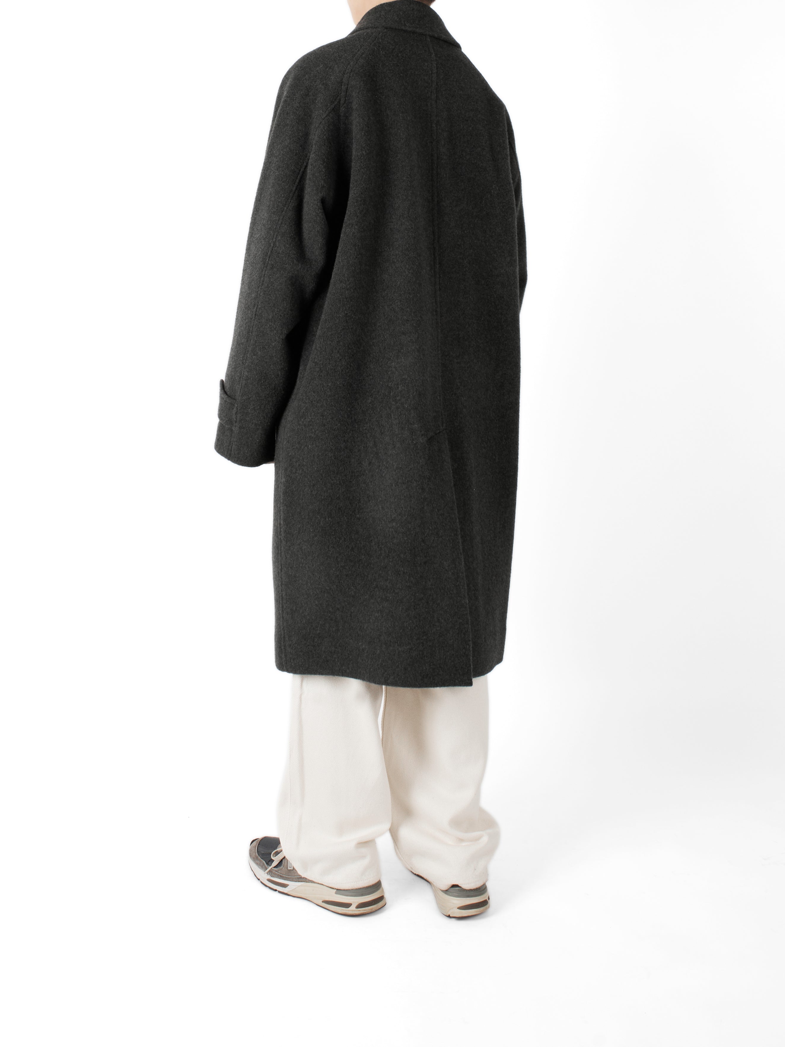 Cornier ウールカシミヤモッサー バルマカンコート トップグレー S
