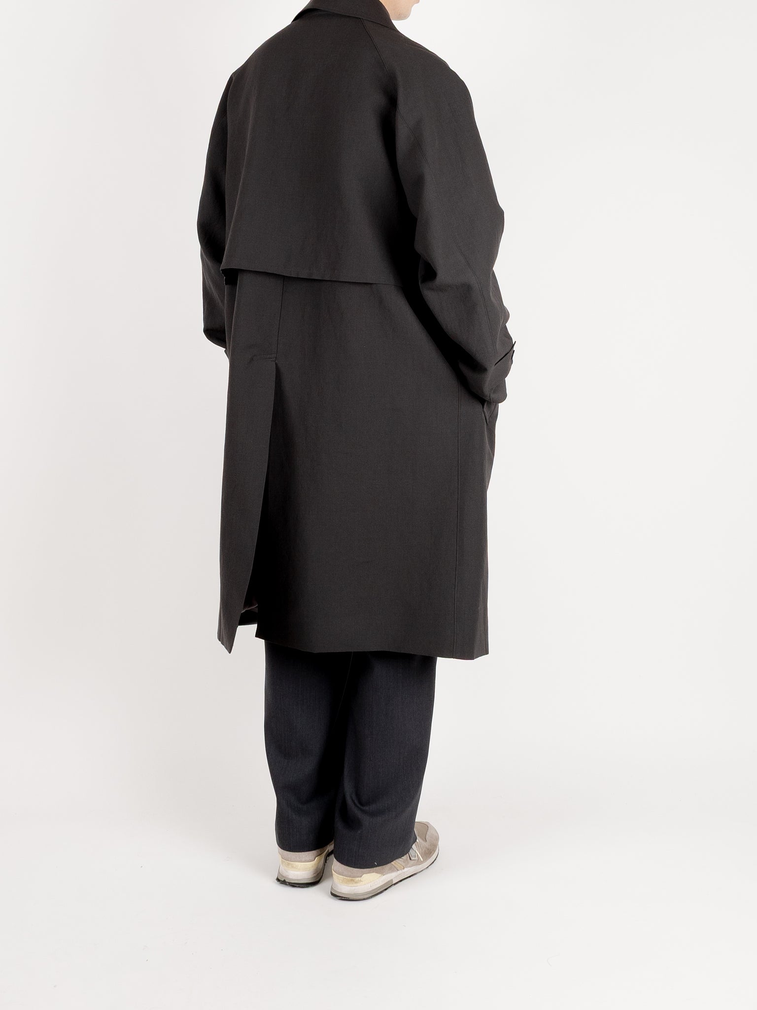 WORSTED WOOL/PAPER BALMACAAN LONG COAT｜BLACK – Cornier