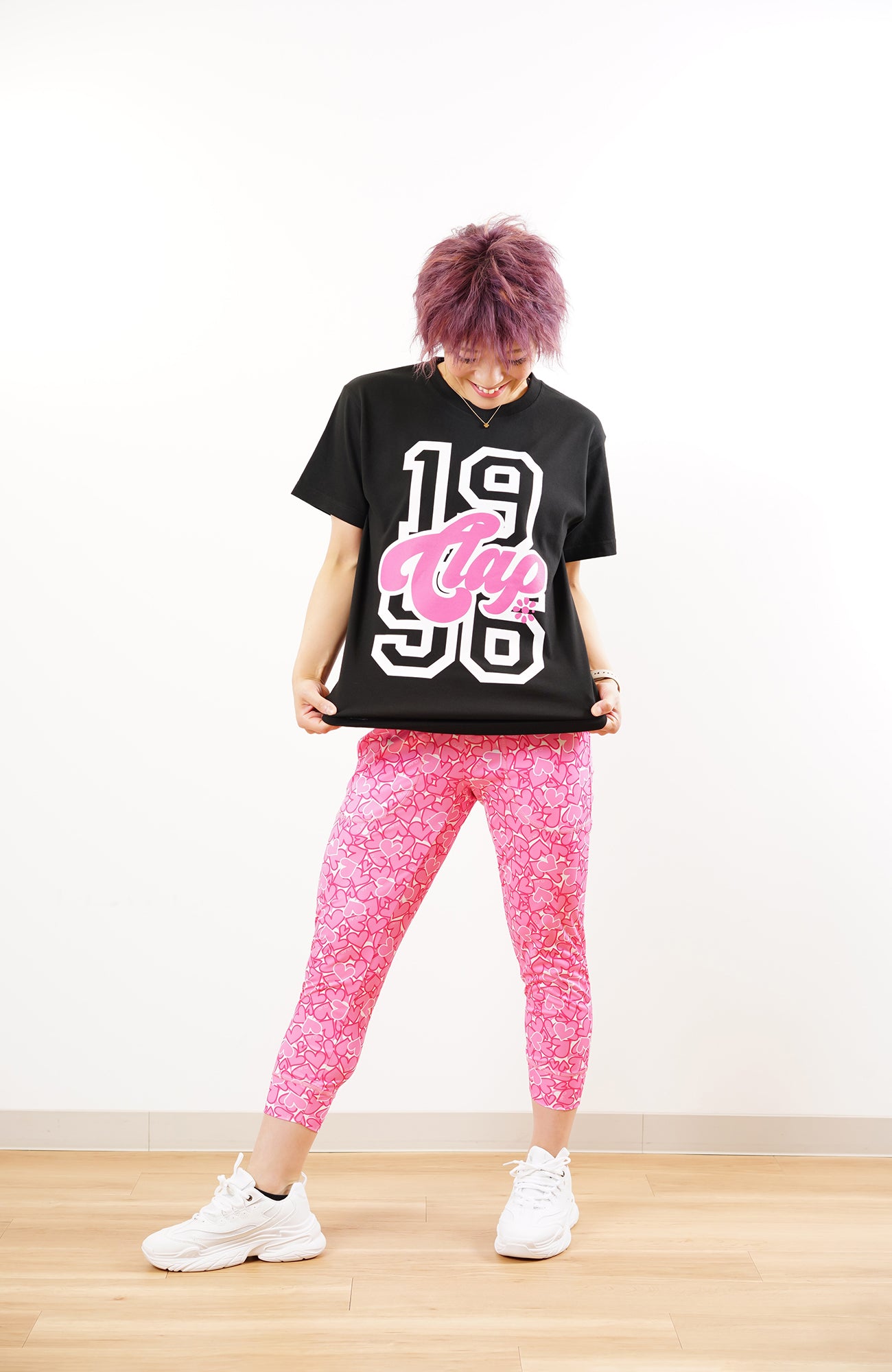 clap クラップ 新品未開封 花柄ピンクヨガパンツ Mサイズ clap