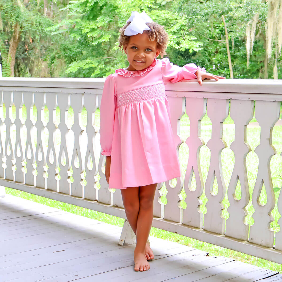 U-PEARL-Smock-Pink-Pique-dress