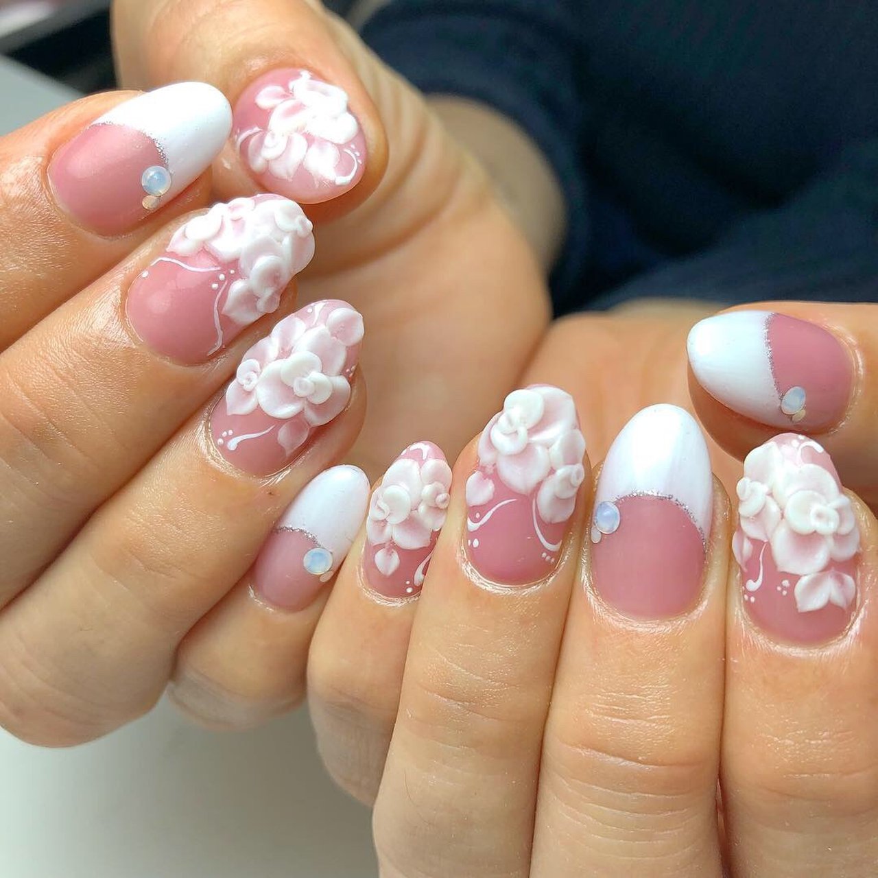 オールシーズン/ブライダル/パーティー/フレンチ/3D - 瀬戸市ネイル