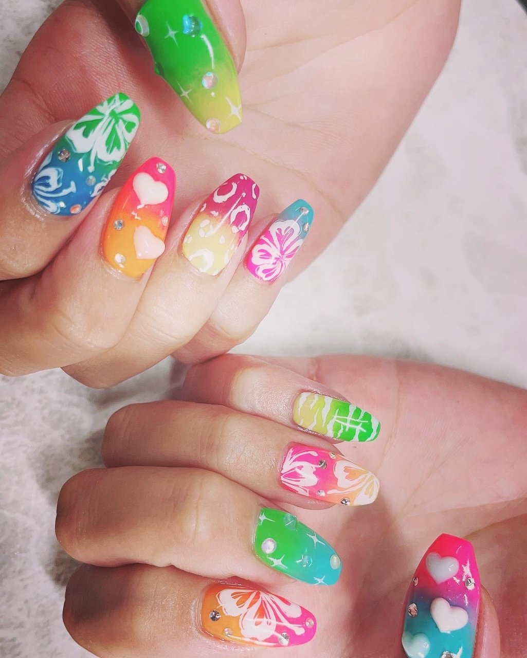 夏/海/リゾート/ライブ/ハンド - 大曲Hikari Nail⭐︎ﾋｶﾘﾈｲﾙのネイル