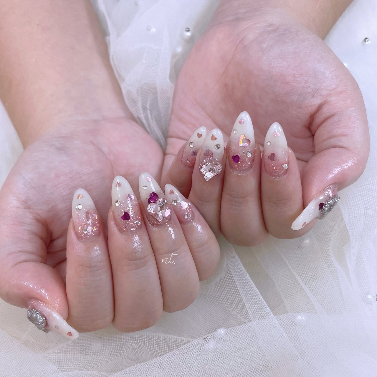 ネイルチップ 量産型 韓国 シンプル ワンホン ヲタク ちゅるん 現品