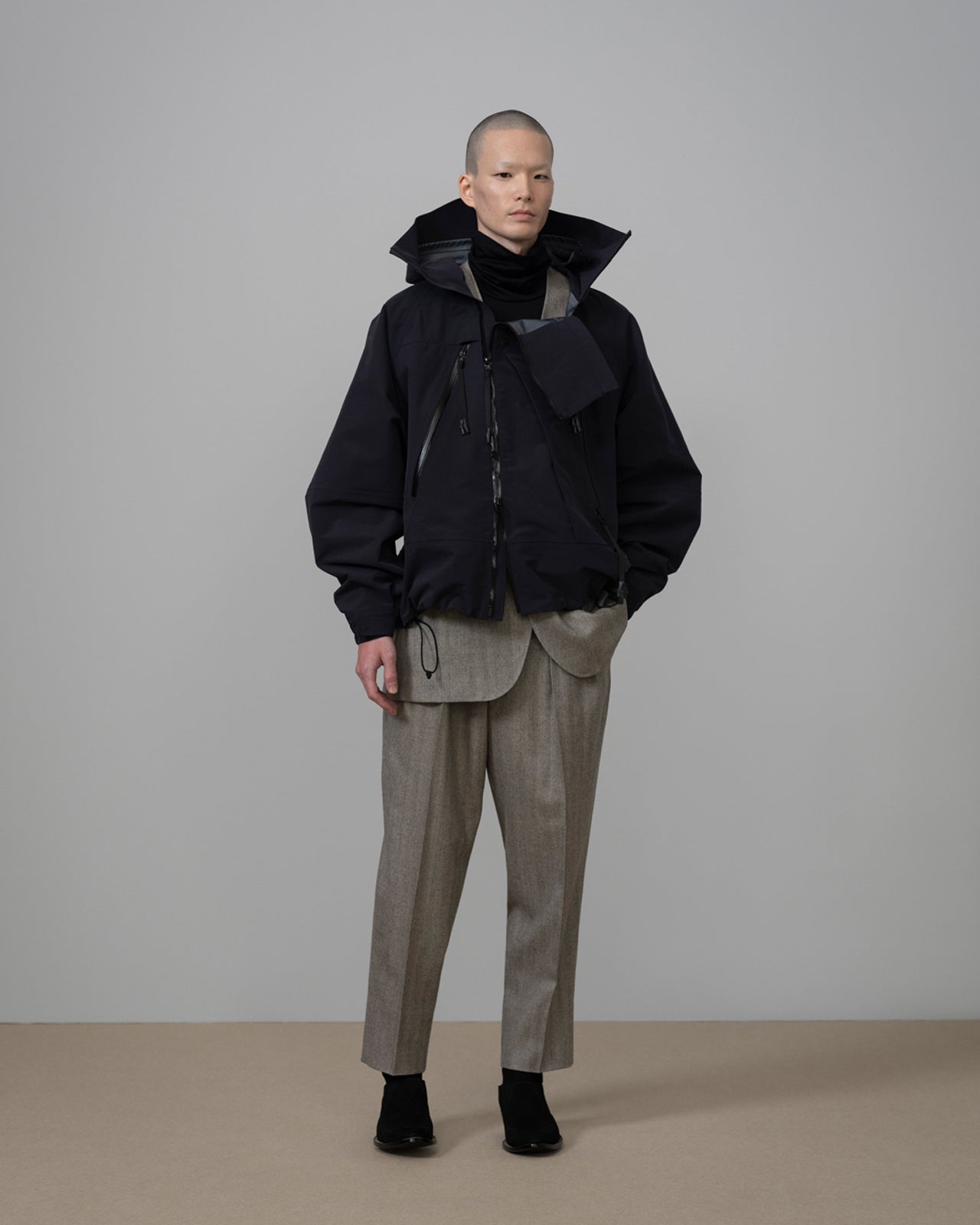 RAINMAKER レインメーカー ノーカラー ロングジャケット メンズ NO