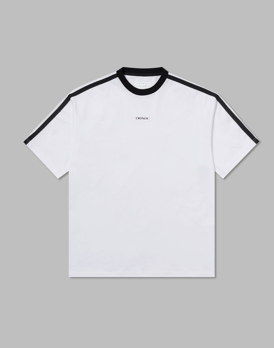 CRONOS DOUBLE STRIPES OVERSIZE T-SHIRTS【WHITE】