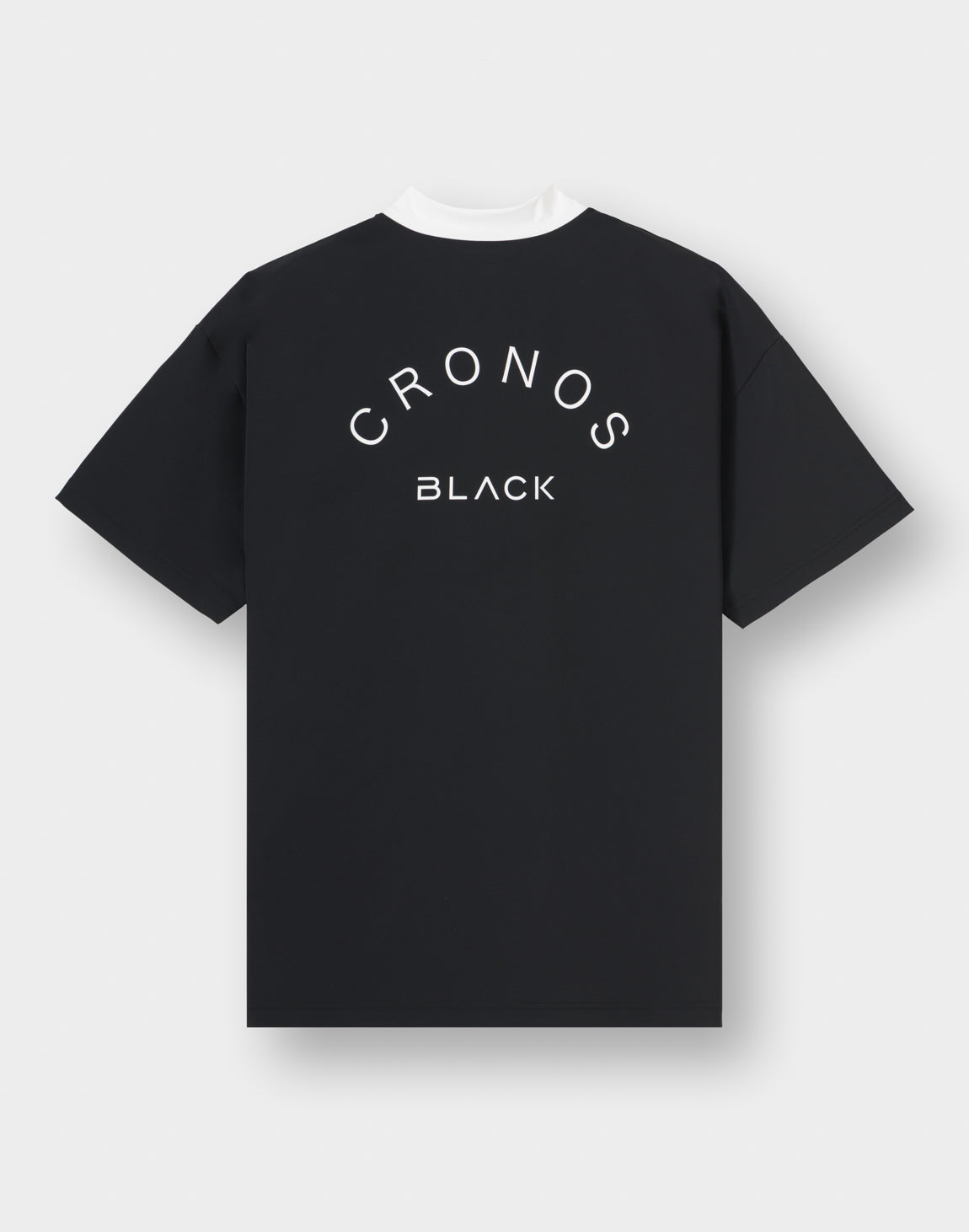 CRONOS BLACK KNIT-COLLA TECH HALF ZIP TEE【BLACK】