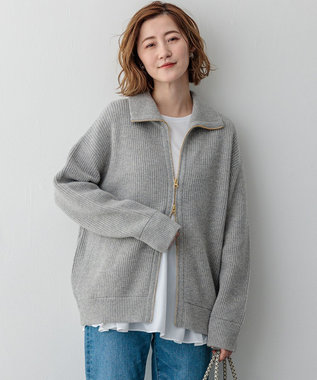 洗える】カシミヤブレンド ジップアップ ニットブルゾン / 23区
