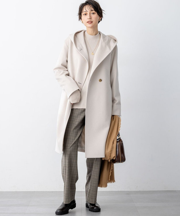 ウールカシミヤビーバー フーデット コート / 23区 L | ファッション