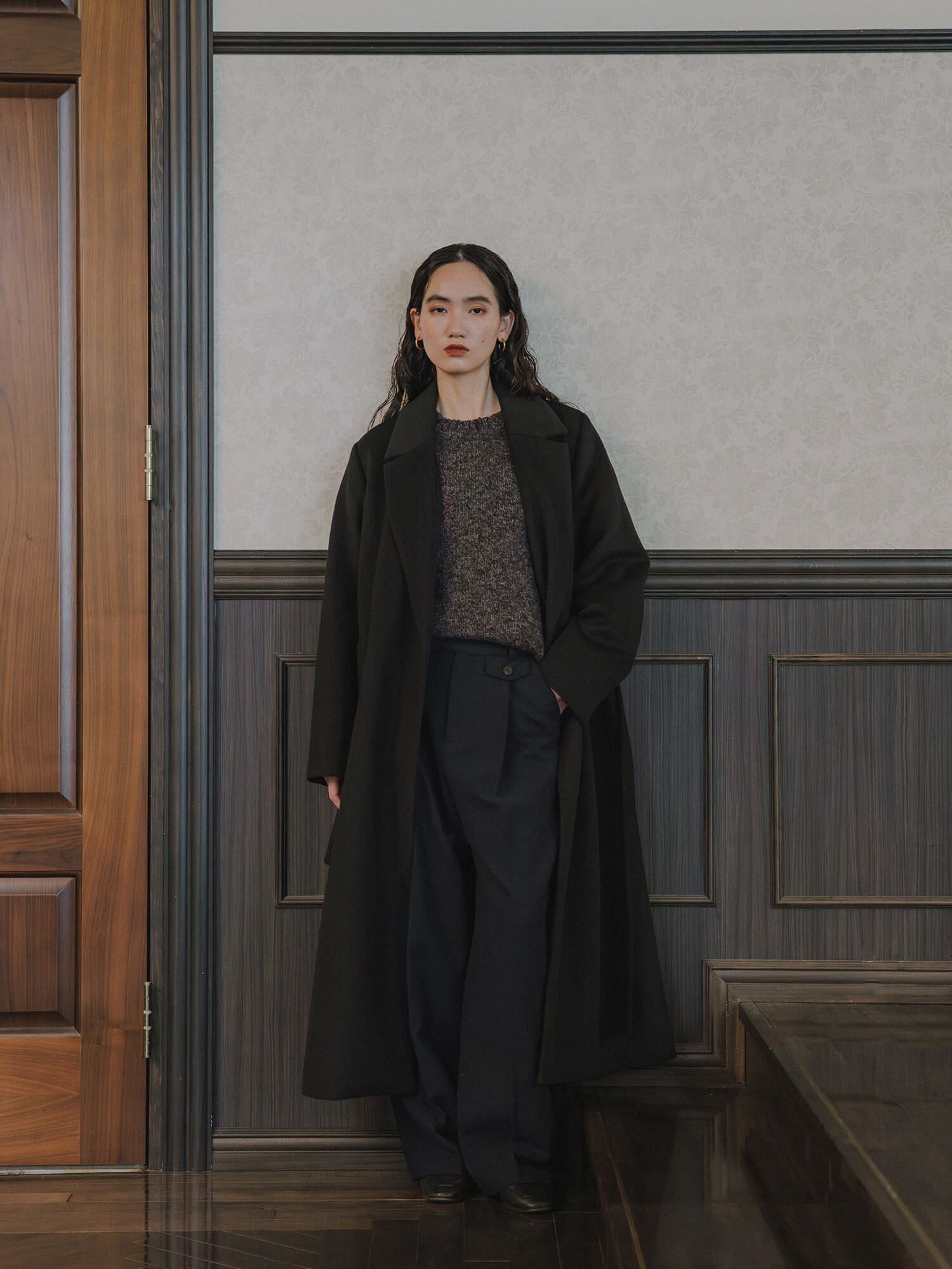 crewre online store / アジャスタブルウールロングコート