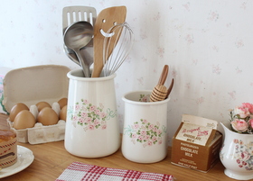 イマン エマ ホーロー ツールスタンド － フレンチカントリーのバラ柄