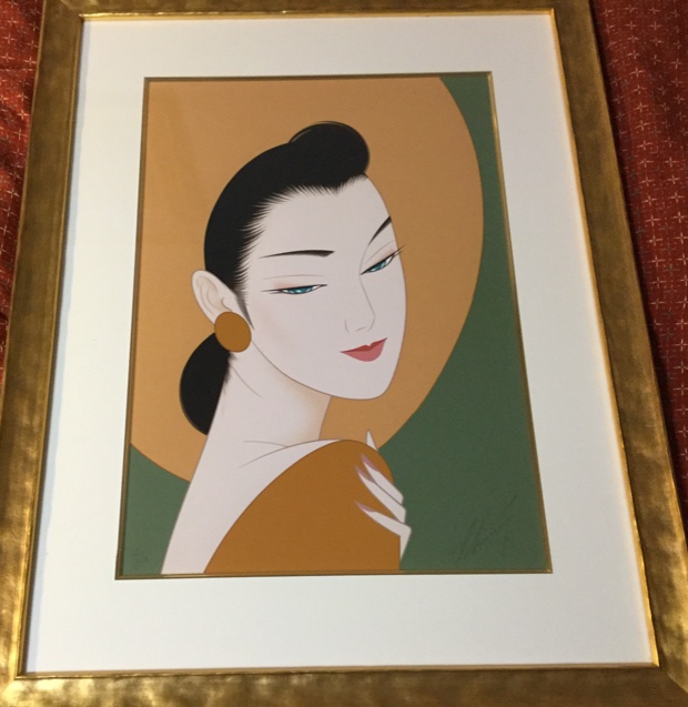 大澤扶二子□湘南の海江ノ島□赤富士□絵画□油彩□大きいサイズのF8