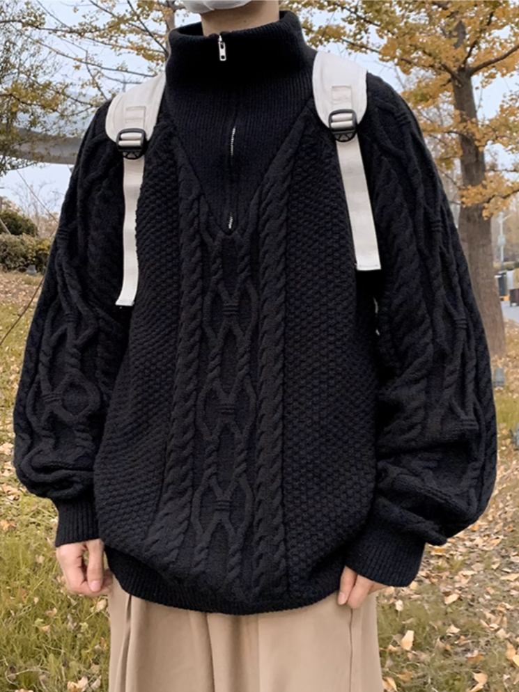 ハーフジップケーブルニット SPA09196 – CRAMMY