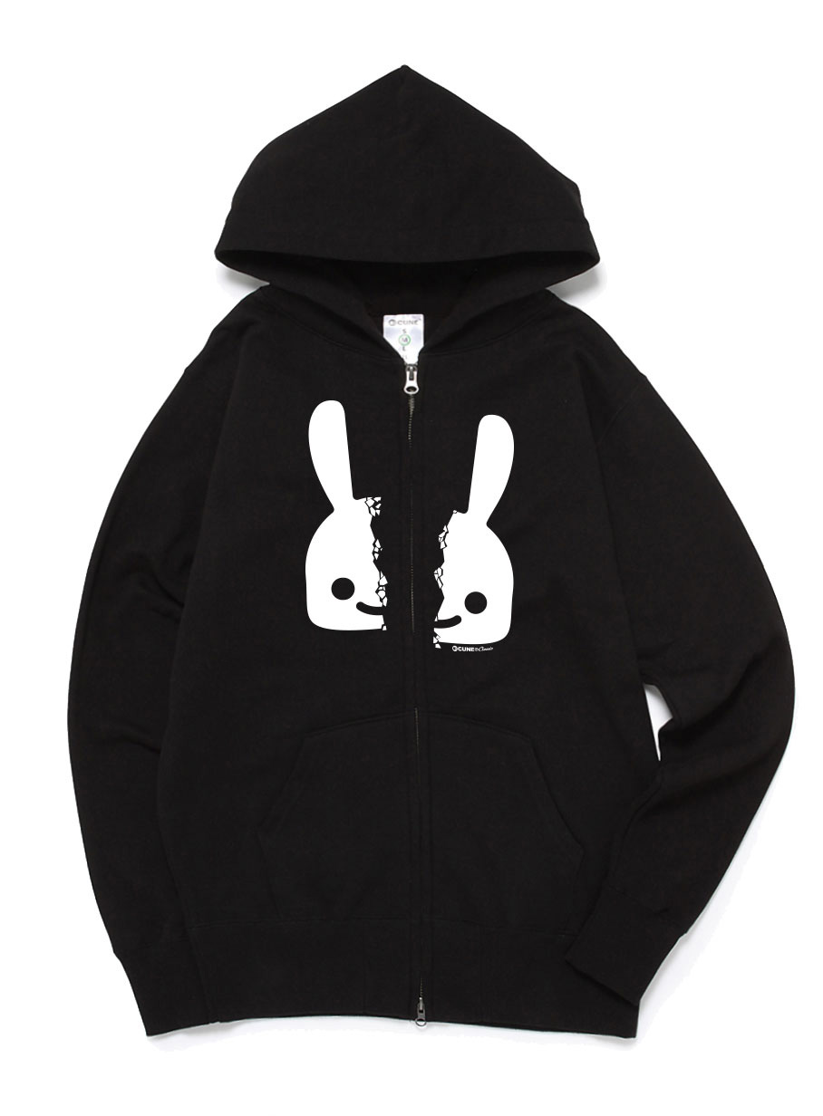 CUNE 復刻ZIPパーカー 真っ二つ｜ウサギがいる｜CUNE ONLINE STORE