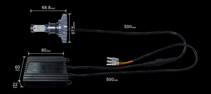 ミニバイク用LEDヘッドライトNEOL[ネオル]PH7型 6000K - Cuby(カビィ