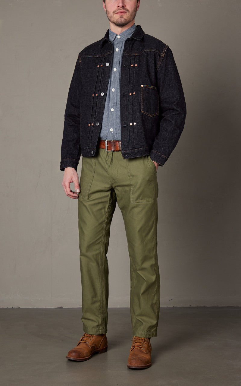 FOB Factory F2432 Garage Selvedge Denim Jacket Rinsed Indigo
