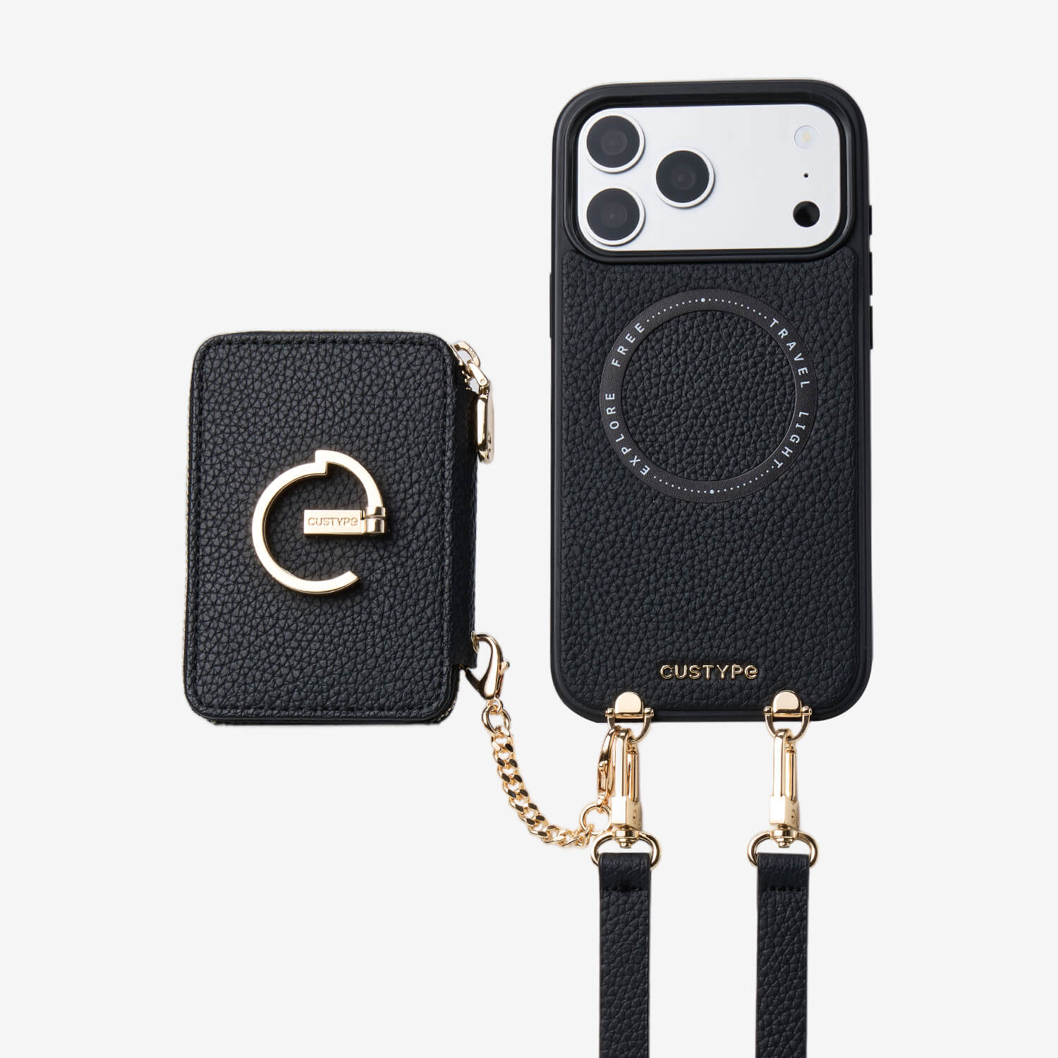 Custype iPhone 12シリーズケース、カードホルダーとストラップ付き